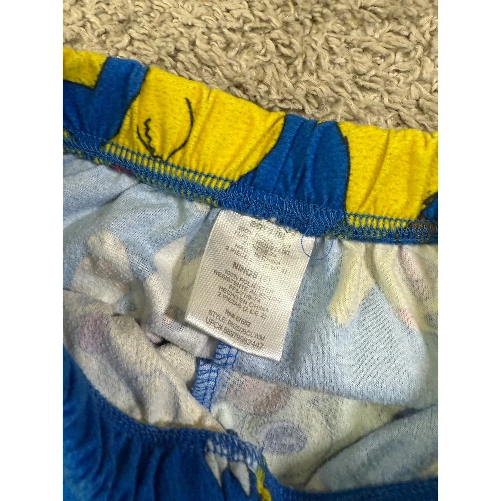Pokemon Pajama‎ Set Size 8 Blue Pikachu Scorbunny Fleece Button Down Sleepwear